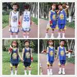 金州勇士隊30號 STEPHEN CURRY 小孩籃球服 兒童運動服套裝幼稚園表演服 男童女童籃球衣