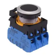 IDEC CW Series Black Metallic Maintained Flush Push Button Switch 3NO IP65