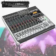 Usb Mixer, Compatible:amplifiers, Microphones, Supports Musical Instrument, Digital Reverb/ 48v Phantom Power Supply, with Knob，for Stage Shows, DJ Events, Karaoke,A