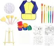 KICHOUSE Art Set for Boys and Girls Complete Painting Tool Kit Textas Brushes Stencils Easel Sturdy for Boys and Girls