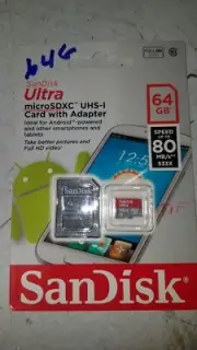SanDisk Ultra 64GB Class 10 MicroSDXC Memory Card With Adapter