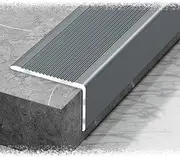SKSPGPKTACA 36" 40" 48" Stair Nosing L Molding Stair Edge Protector Aluminum Non Slip Stair Edging for Wood/Vinyl/Tile/Laminate -Gold Silver Grey(Grey,L 60in/150CM)