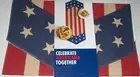 AMERICANA ~ Burlap ~ Hexagon Flag Table Runner ~ 13" X 36"