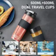 Personal Blender, Smoothie And Coffee Grinder With Two 20oz Travel Bottles