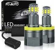 H8 LED Headlight Combo Bulbs, 120W 300% Super Bright Cool White HB3 H9 H8 LED Light for Car Plug-and-Play Conversion Kits - Pack of 2
