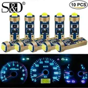 10PCS T5 74 W1.2W W3W Super Bright LED Bulbs Auto Wedge Dashboard Gauge Lamp Car Warning Indicator Instrument Cluster Light white