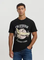 GUESS Eco Black Heron T-Shirt Size: Large, Cotton