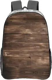 [DRTGEDS] Rustic Old Barn Wood Clear Backpack,High Capacity Clear Bag For Travel,Work,Festival, Concerts Women Men Unisex