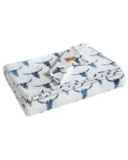 Wrangler Steer Head Ultra Soft Plush Fleece Reversible Throw Blanket