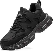 [R-Win] Safety Shoes for Women Steel Toe Cap Trainers Lightweight Breathable Purple Black Work Shoes Construction Industrial Shoe