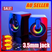 Surround Sound System LED Speakers Gaming Bass USB Wired for Desktop Computer ZQ