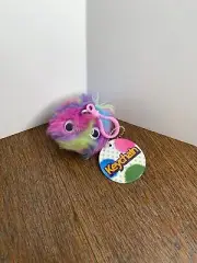 Rainbow Colorful Pom Pom Keychain Charm Backpack Clip Googly Eyes 2” NWT