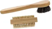 UTHCLO Natural Pig Bristles Brush Set 1 Nail Hand Cleaning Easy to Carry for Skin
