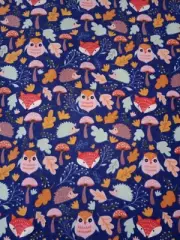 Owls Wise Heads Navy Flannelette Cotton Fitted Cot Sheet Handmade