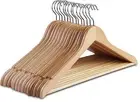 Wooden Home Master® Coat Hangers Swivel Hook Hanging Rod Anti-Slip Notches