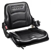 VEVOR Universal Forklift Seat, Fold Down Tractor Seat with Adjustable Angle Back, Micro Switch and Retractable Seatbelt, 16-34 cm Slot Forklift Seat f