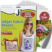 Jacquard Ink Jet Fabric 8.5'' x 11'' Cotton Sheets (10 Pack)