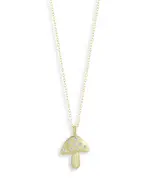 Aqua Pave Mushroom Pendant Necklace, 16-18 - Exclusive