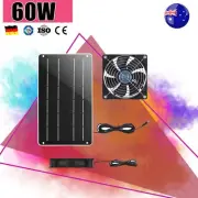 60W Solar Power Panel Exhaust Roof Attic Fan Air Ventilation Van Pet AU