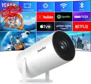 Mini Projector 4K 1080P WiFi Bluetooth Netflix Auto Focus 210° Stand Portable