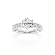 Bevilles Meera Grain Shoulder Ring with 1.25ct of Laboratory Grown Diamonds in 18ct White Gold