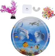 JUMPLAWN 1 Set Wall Hanging Acrylic Fish Bowl with Flower Vase Creative Hydroponic Planter for Fish and DIY Micro Landscapes Decorative Wall Mounted Aquarium Pot with Dolphin Pattern