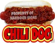 Chili Dog Hot Dog Decal 6"x9" Concession Food Truck Van Stand Cart Vinyl Sticker