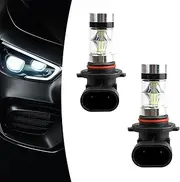 Flygun 2 PCS Car LED Fog Light, 9005/9006 20 LED High-power High-brightness SMD Lamp Bead Low Beam Light with Lens, Plug and Play Non-destructive Installation Bulb Replacement, Universal Car (White)