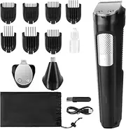 Adiwo Beard Trimmer Hair Clippers Men, 9 in-1 Body Groomer Kit Electric Razor
