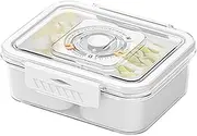 Kitchen Seasoning Pots,Compartment Seasoning Storage with Lid - Divided Serving Tray with Handle, Condiment Jars for Salt Sugar Pepper Nuts Snacks