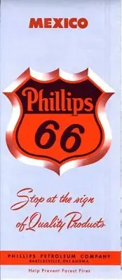 1957 Phillips Road Map: Mexico NOS