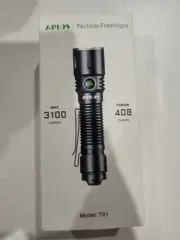 APLOS T01 3100 Lumens Tactical Flashlight, Dual Switch, USB-C Rechargeable LED F