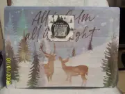 Christmas Winter Vinyl Placemats Set Of 6 "All Is Calm All Is Bright" 13" X 18"