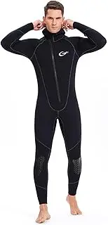 Ultra Stretch 5Mm Neoprene Wetsuit, Winter Warm Front Zip Full Body Diving Suit for Men Women-Snorkeling Scuba Diving Swimming Surfing