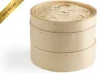 20cm 2-Tier Bamboo Steamer - Traditional Cooking