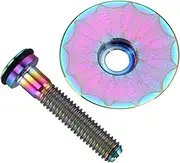 1 Set Screw Bike Headset Stem Caps Kit Titanium Alloy Bowl Cover Bike Decoration