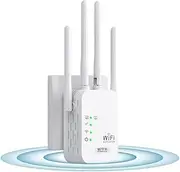 WiFi Extender Signal Booster, WiFi Booster Range Extender with Ethernet Port, Frequency Band 2.4GHz Only, 3dbi x 4, Coverage up to 1500 Sq.Ft