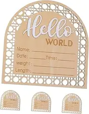 BESTonZON Wooden Baby Name Announcement Sign Newborn Card Personalised Baby Shower Decor