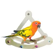 Parrot Swing Perch, Pirate Ship Wooden Parrot Running Wheel, Resting Perches Bird Cage Climbing Toy, Ideal for Indoor Pet Exercise, Engaging Bird Playground
