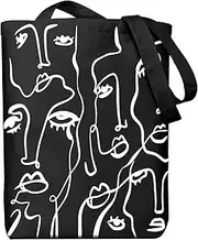 [itgowisa] Canvas Tote Bag, Aesthetic Tote Bag Book Tote Bag Tote Bag with Zipper Pocket for Shopping Grocery Travel Women Gift