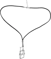 [TOGEVAL] Metal Net Bag Crystal Holder Hand-woven Cord Necklace Cage Vintage Style