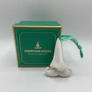 Jonathan Adler White Porcelain Christmas Tree Ornament Mustache NEW