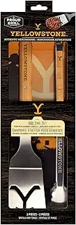 Proud Grill Company Y Yellowstone BBQ Tool Set - 2 pc Grill Includes Spatula and Tongs | Ideal Grill Accessories Authentic Merchandise Silver