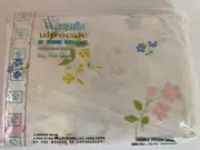 VTG Wamsutta No Iron Ultracale Double Fitted Sheet Flowers Pink Yellow Blue NEW