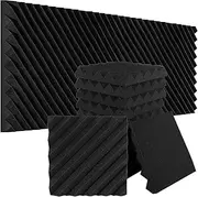 ZENWORYS 12 Pack Sound Proof Foam Panels for Walls, 12x12x2 Inches Slash Style Acoustic Panels for Home Studio