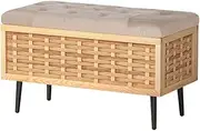 Artiss Wooden Storage Ottoman, Velvet Foot Rest Stool Bench Velvet Padded Seat Blanket Box Chest Bedroom Living Room Indoor, 80 x 40 x 50cm Foam Fabric Open Lid with Metal Legs