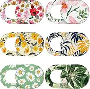Yilador Laptop Camera Cover Slide Cute (6 Pack), Ultra Thin Webcam Cover for iPhone iPad MacBook Pro Computer iMac Cell Phone PC Accessories, 0.03" Camera Blocker Slider, Great for Privacy - Flowers