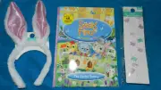 Easter headband with pink ears~reusable sticker book~light up necklace, NWT