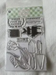 NEW P13 Fresh From My Garden Stamp Set 10 clear stamps and sentiments