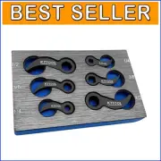 Compact 6-Pc Car Repair Pry Bar Wrench Adapter Set in Chrome Vanadium Steel